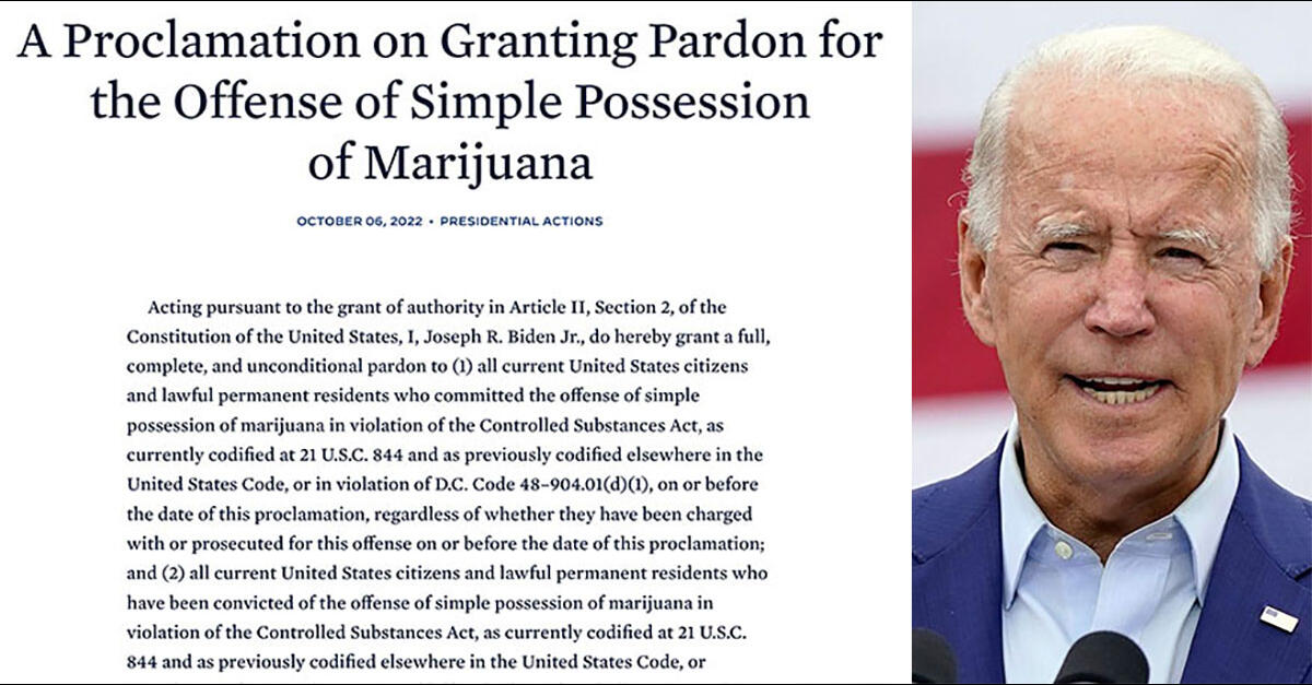 From Gateway Joe To Pardon Biden, The President Issues Bold Pot ...