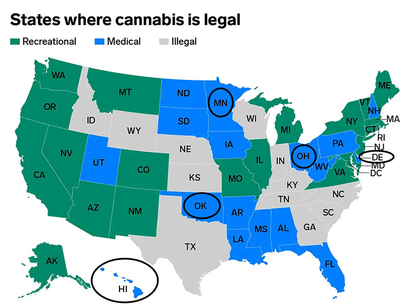 Five States That Might Legalize AdultUse Cannabis in 2023